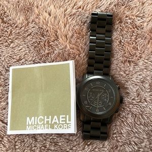 Micheal Kors watch. Dark chrome.